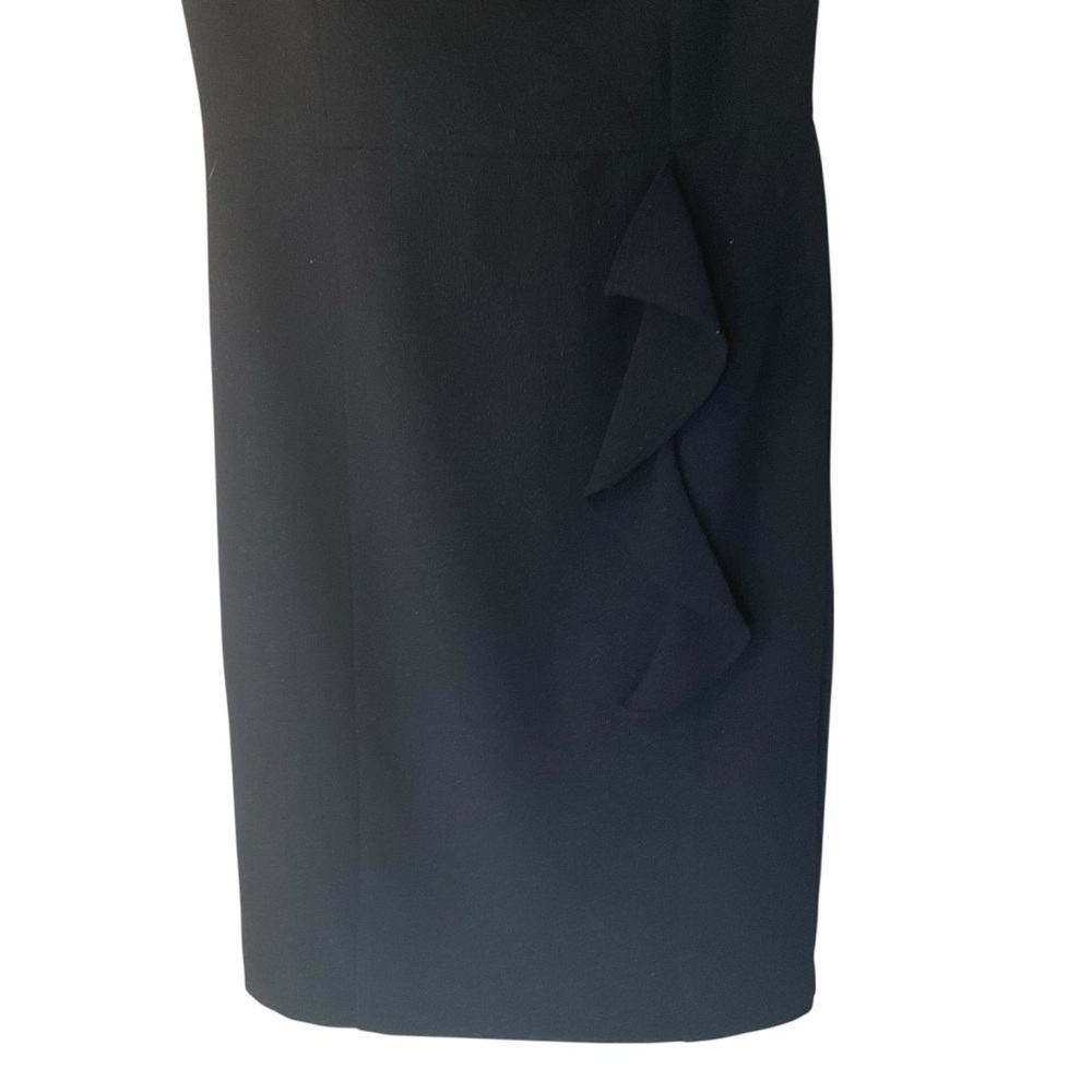 White House Black Market Black Sleeveless Ruffle Sheath Dress Size 2 - Picture 4 of 9